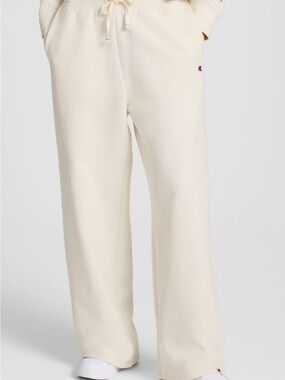 Champion Women’s Cream Plus Size HR Fleece Wide-Leg Iconic Sweatpants Sz 3X NWT
